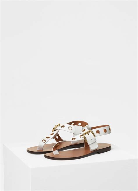 celine look resort sandal flat sandal with eyelets in calfskin|Resort Sandal Flat Sandal with Eyelets in calfskin .